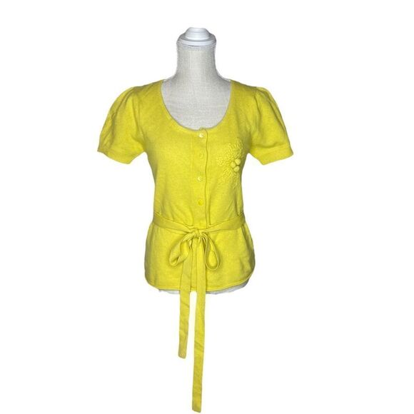 French Connection Angora & Lambswool Short Sleeve Sweater Top - Picture 3 of 13